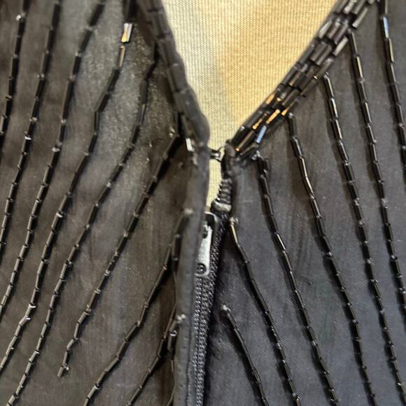 Vintage Jennifer Black & Gold Beaded Cocktail Dress, size small - Picture 12 of 15